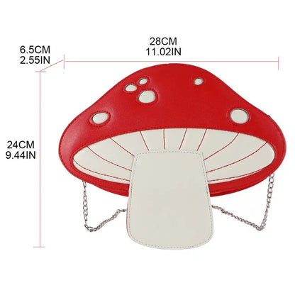 Mushroom PU Faux Leather Bag - Red & White