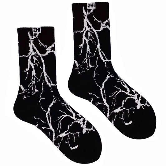 Struck By Lightning Socks - Black