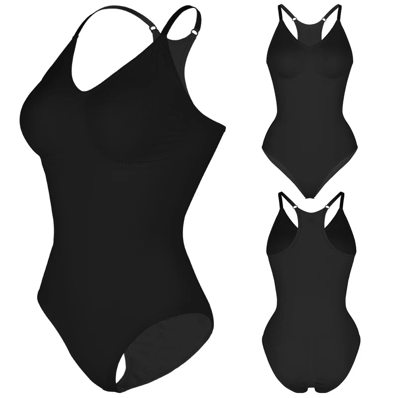 Second Skin Shapewear Bodysuit - Black / Beige