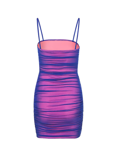 Duochrome Mini Dress - Pink & Purple